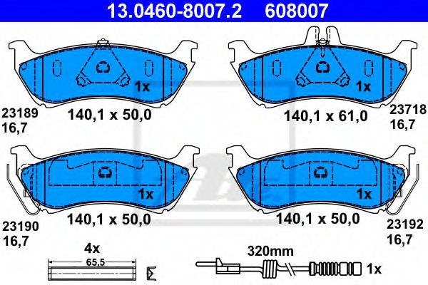 Imagine set placute frana,frana disc ATE 13.0460-8007.2