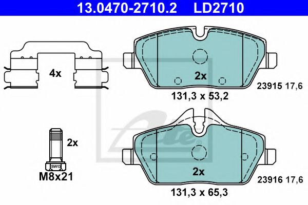 Imagine set placute frana,frana disc ATE 13.0470-2710.2