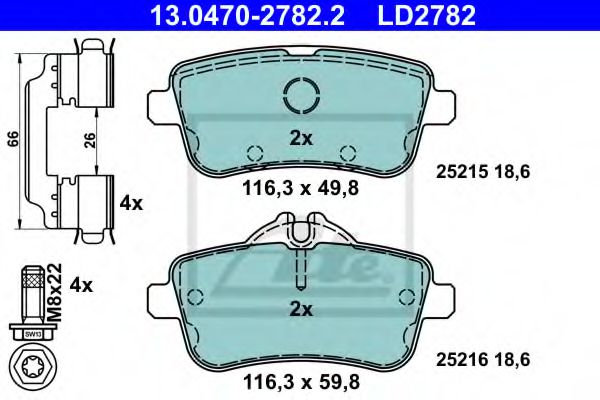 Imagine set placute frana,frana disc ATE 13.0470-2782.2