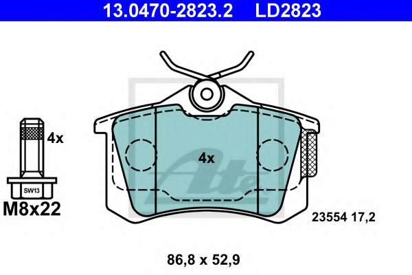 Imagine set placute frana,frana disc ATE 13.0470-2823.2