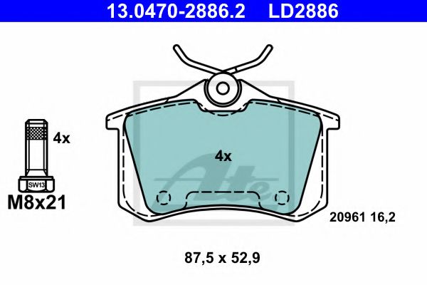 Imagine set placute frana,frana disc ATE 13.0470-2886.2