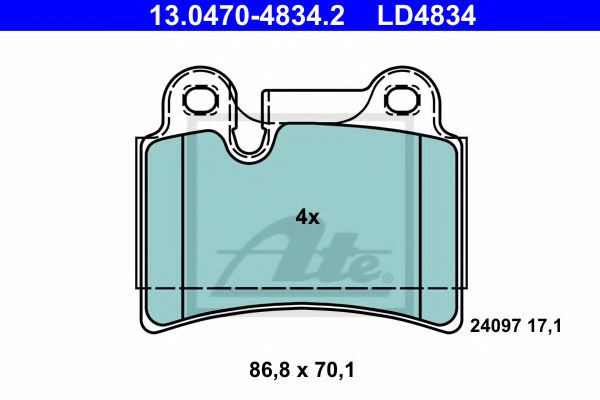 Imagine set placute frana,frana disc ATE 13.0470-4834.2