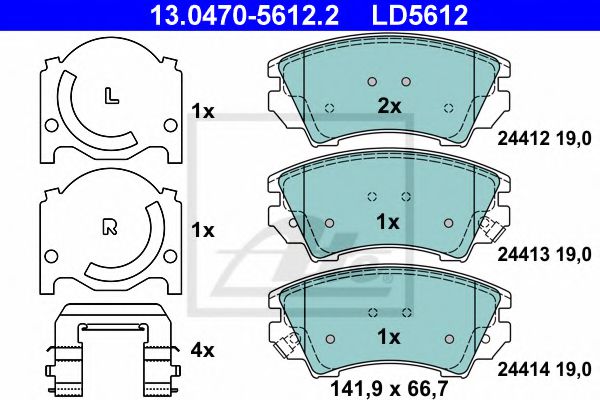 Imagine set placute frana,frana disc ATE 13.0470-5612.2