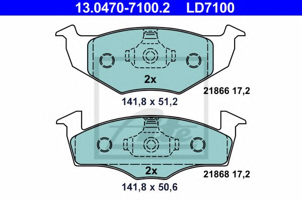 Imagine set placute frana,frana disc ATE 13.0470-7100.2