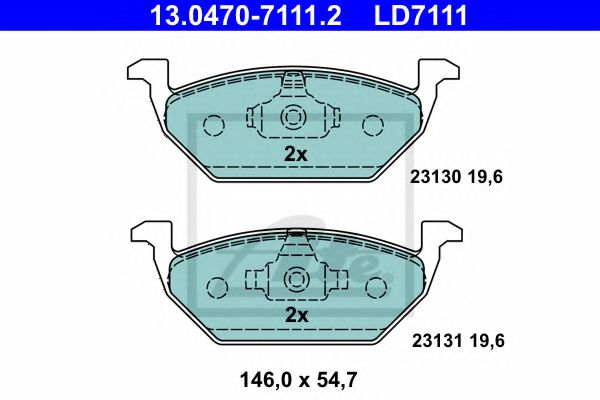 Imagine set placute frana,frana disc ATE 13.0470-7111.2