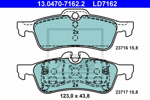 Imagine set placute frana,frana disc ATE 13.0470-7162.2