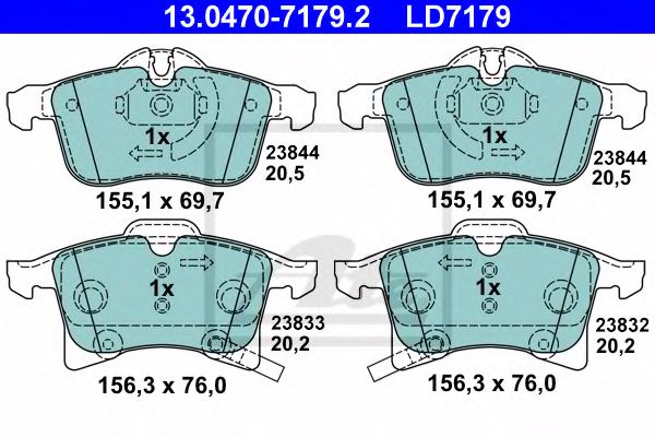 Imagine set placute frana,frana disc ATE 13.0470-7179.2