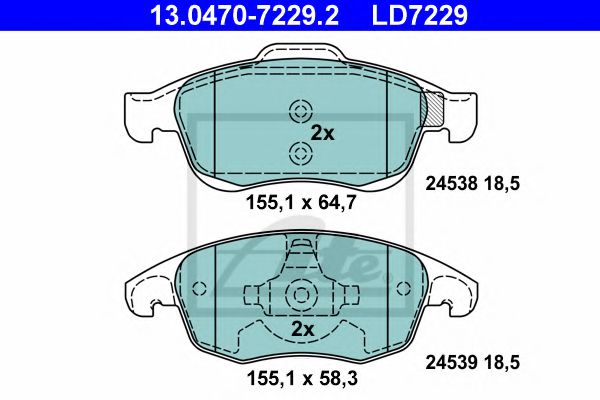 Imagine set placute frana,frana disc ATE 13.0470-7229.2