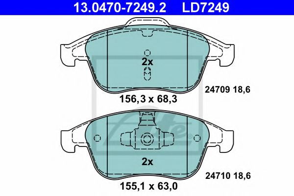 Imagine set placute frana,frana disc ATE 13.0470-7249.2