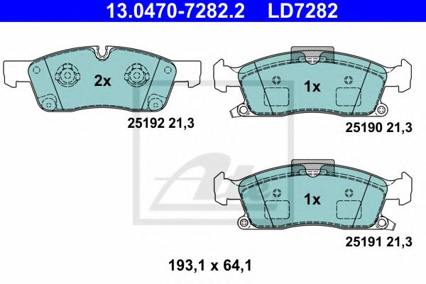 Imagine set placute frana,frana disc ATE 13.0470-7282.2