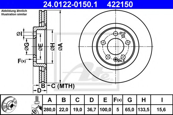 Imagine Disc frana ATE 24.0122-0150.1