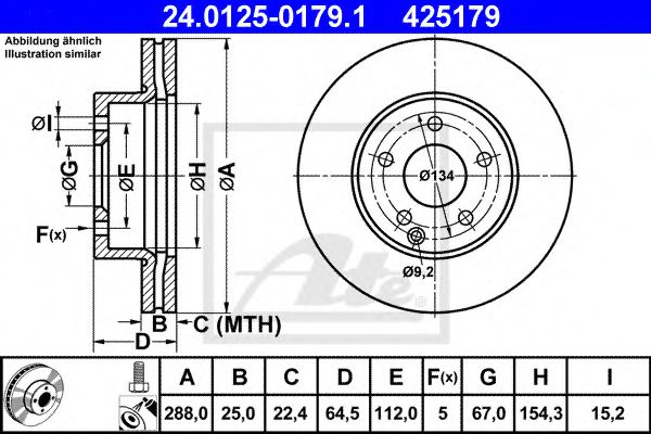 Imagine Disc frana ATE 24.0125-0179.1