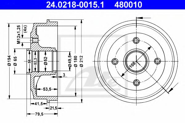 Imagine Tambur frana ATE 24.0218-0015.1