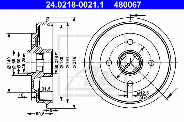 Imagine Tambur frana ATE 24.0218-0021.1