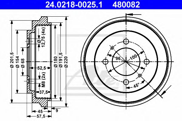 Imagine Tambur frana ATE 24.0218-0025.1