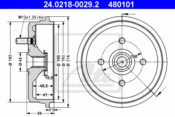 Imagine Tambur frana ATE 24.0218-0029.2