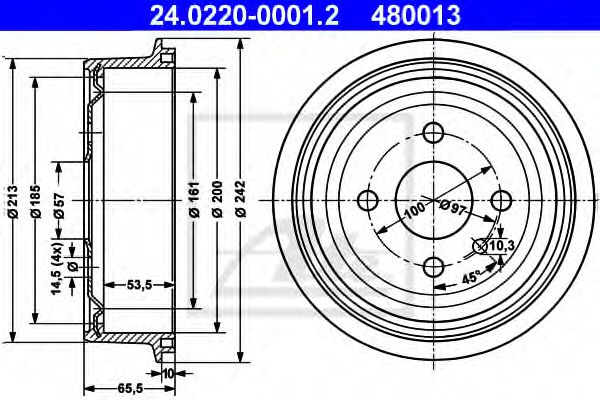 Imagine Tambur frana ATE 24.0220-0001.2