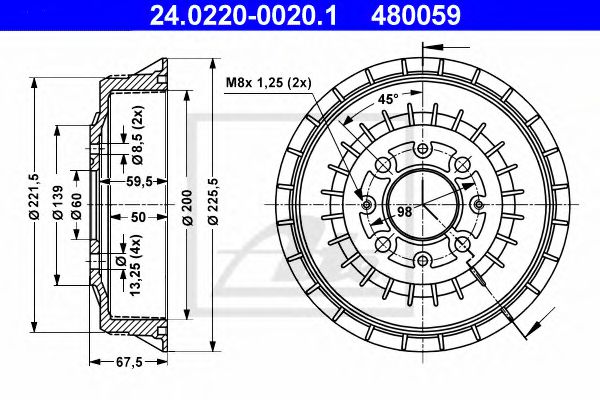 Imagine Tambur frana ATE 24.0220-0020.1