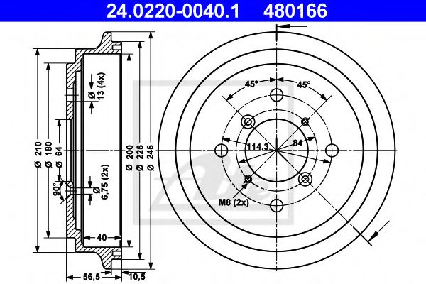 Imagine Tambur frana ATE 24.0220-0040.1