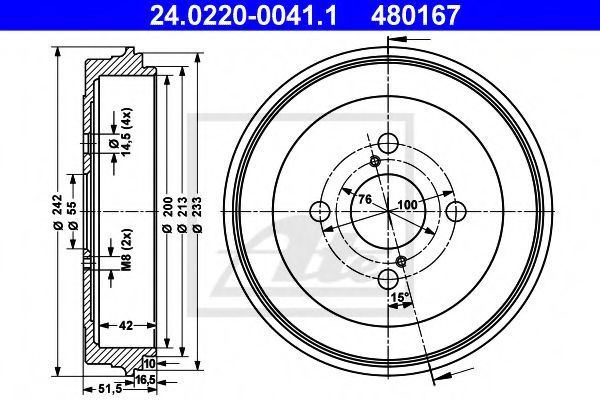 Imagine Tambur frana ATE 24.0220-0041.1