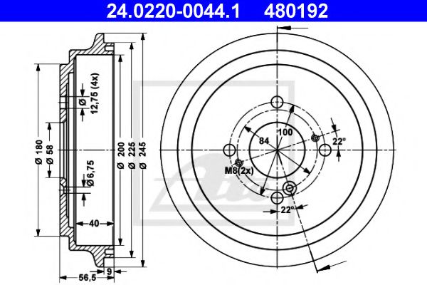 Imagine Tambur frana ATE 24.0220-0044.1