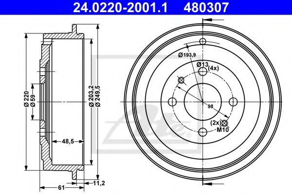 Imagine Tambur frana ATE 24.0220-2001.1