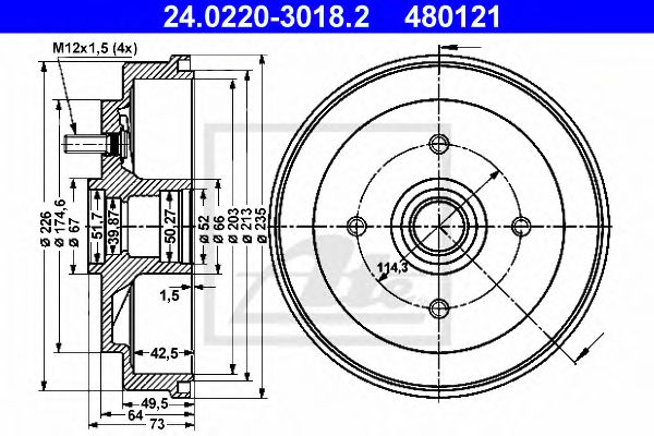 Imagine Tambur frana ATE 24.0220-3018.2