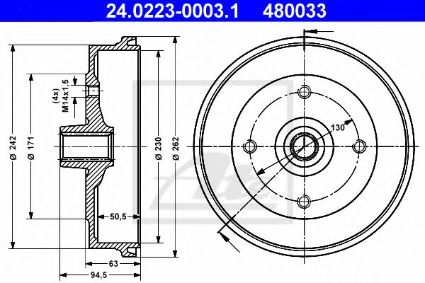 Imagine Tambur frana ATE 24.0223-0003.1