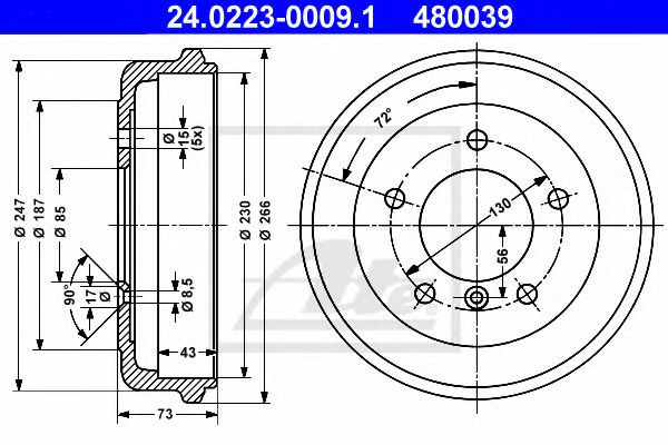 Imagine Tambur frana ATE 24.0223-0009.1