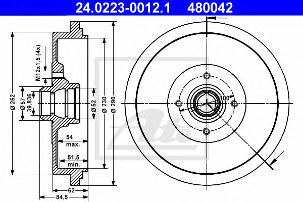 Imagine Tambur frana ATE 24.0223-0012.1