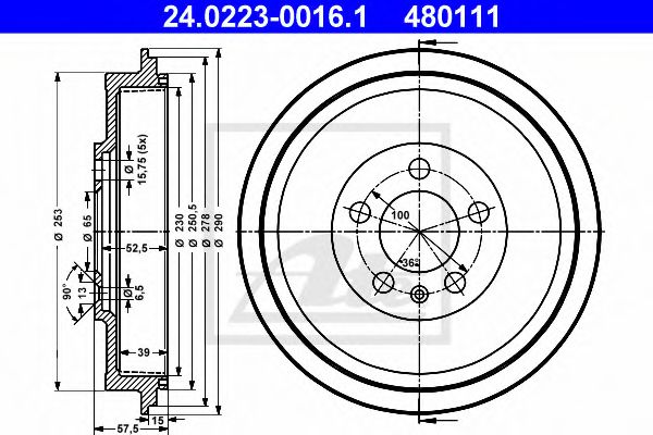 Imagine Tambur frana ATE 24.0223-0016.1