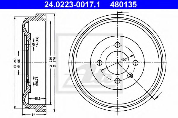 Imagine Tambur frana ATE 24.0223-0017.1