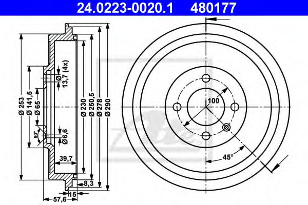 Imagine Tambur frana ATE 24.0223-0020.1