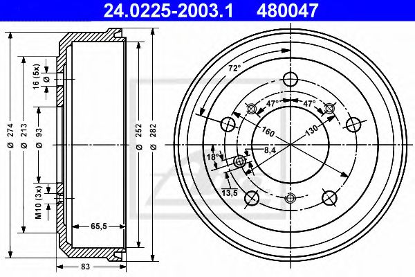 Imagine Tambur frana ATE 24.0225-2003.1