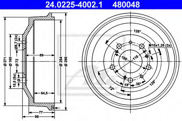 Imagine Tambur frana ATE 24.0225-4002.1