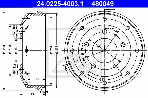 Imagine Tambur frana ATE 24.0225-4003.1