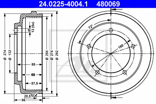 Imagine Tambur frana ATE 24.0225-4004.1