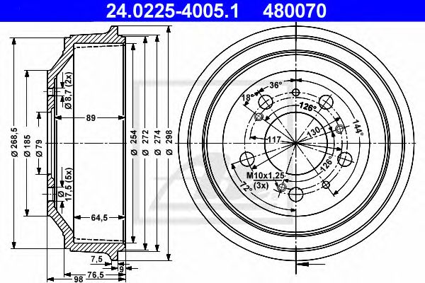 Imagine Tambur frana ATE 24.0225-4005.1