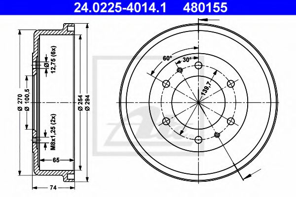 Imagine Tambur frana ATE 24.0225-4014.1