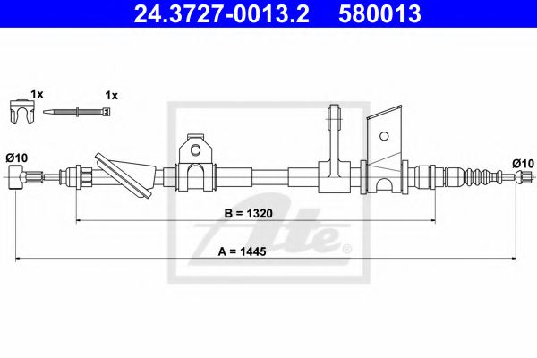 Imagine Cablu, frana de parcare ATE 24.3727-0013.2