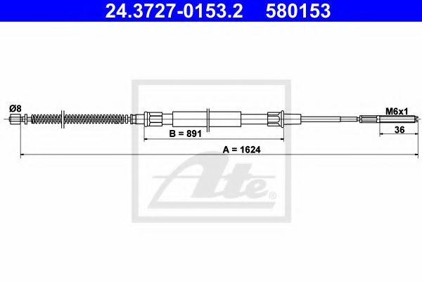 Imagine Cablu, frana de parcare ATE 24.3727-0153.2