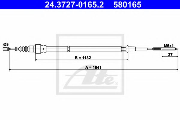 Imagine Cablu, frana de parcare ATE 24.3727-0165.2