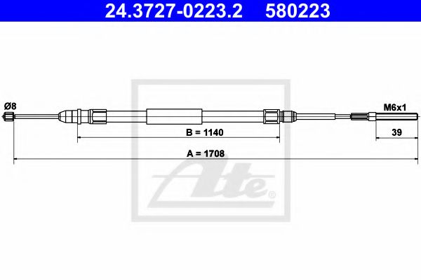 Imagine Cablu, frana de parcare ATE 24.3727-0223.2