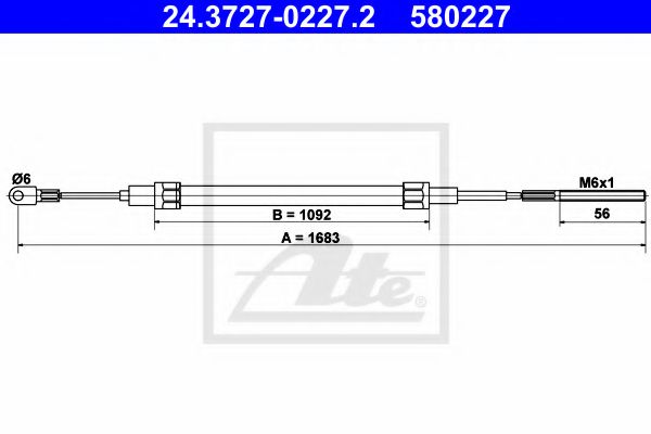 Imagine Cablu, frana de parcare ATE 24.3727-0227.2