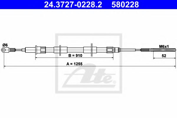 Imagine Cablu, frana de parcare ATE 24.3727-0228.2