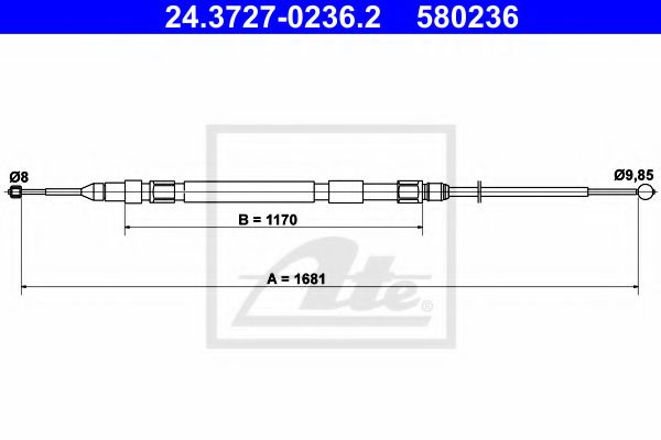 Imagine Cablu, frana de parcare ATE 24.3727-0236.2