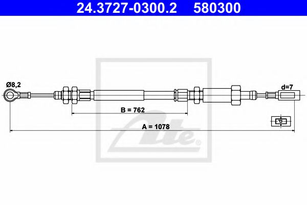 Imagine Cablu, frana de parcare ATE 24.3727-0300.2