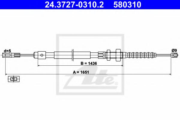 Imagine Cablu, frana de parcare ATE 24.3727-0310.2