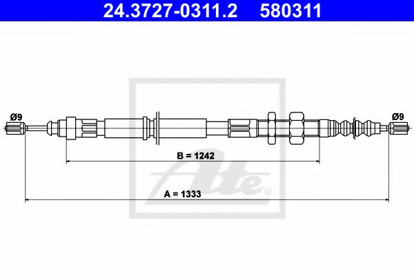 Imagine Cablu, frana de parcare ATE 24.3727-0311.2