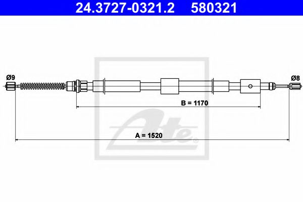 Imagine Cablu, frana de parcare ATE 24.3727-0321.2